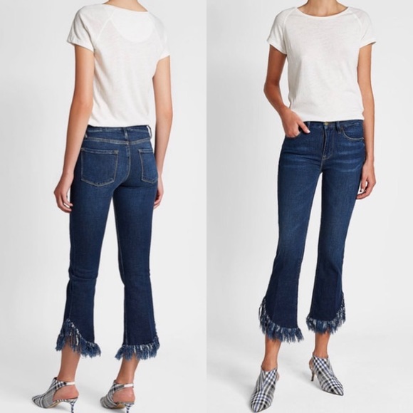 Frame Denim Denim - EUC Frame Le Crop Mini Boot Fringe Jeans Size 26